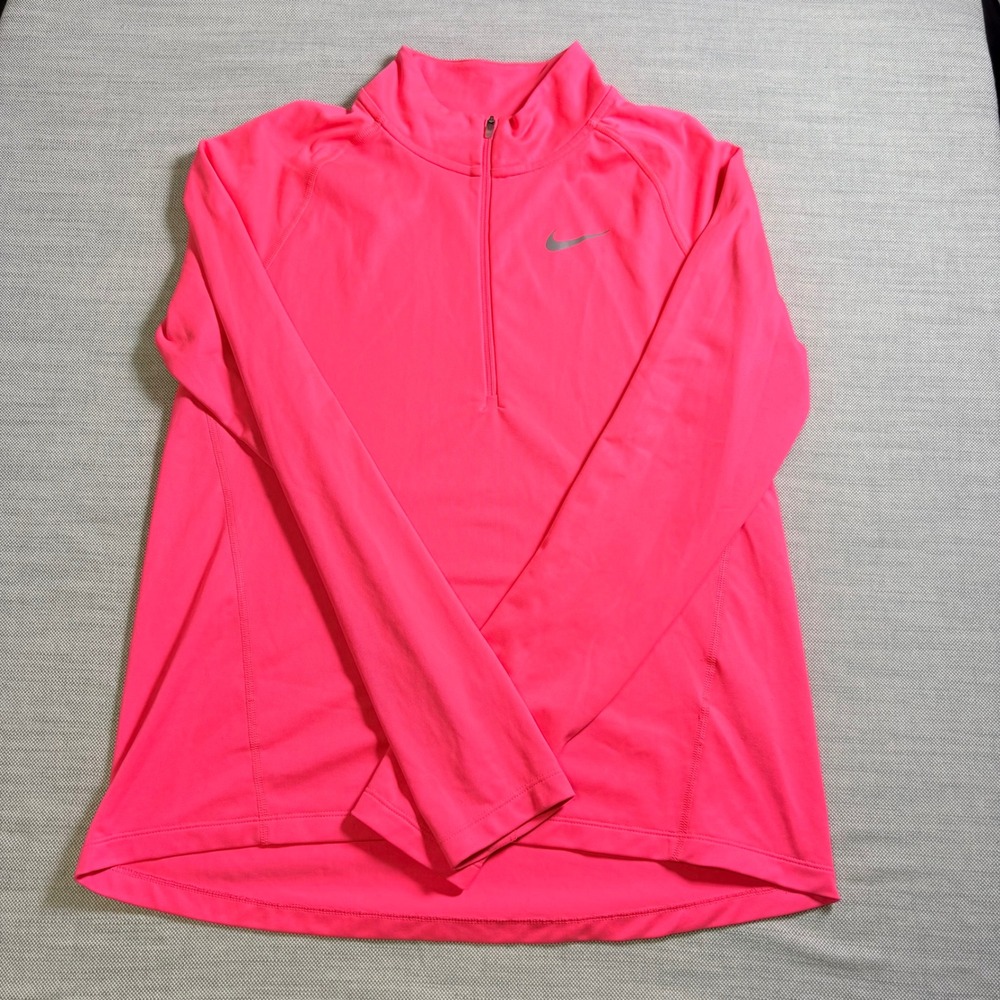 Nike, Quarter Zip Running Top, M, Pink, Dri-FIT Mesh Back Pullover, MSRP $65